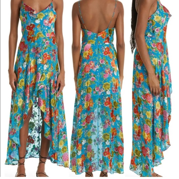 Alice + Olivia Dresses & Skirts - Alice + Olivia Blue Floral High Low Dress